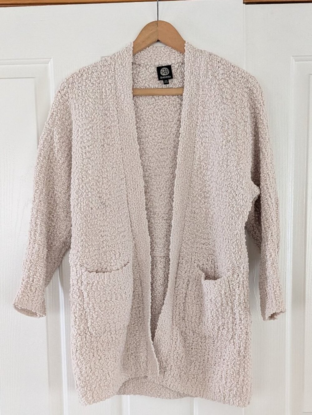 Bobeau Cream Long Textured Sweater Coat - Size XS